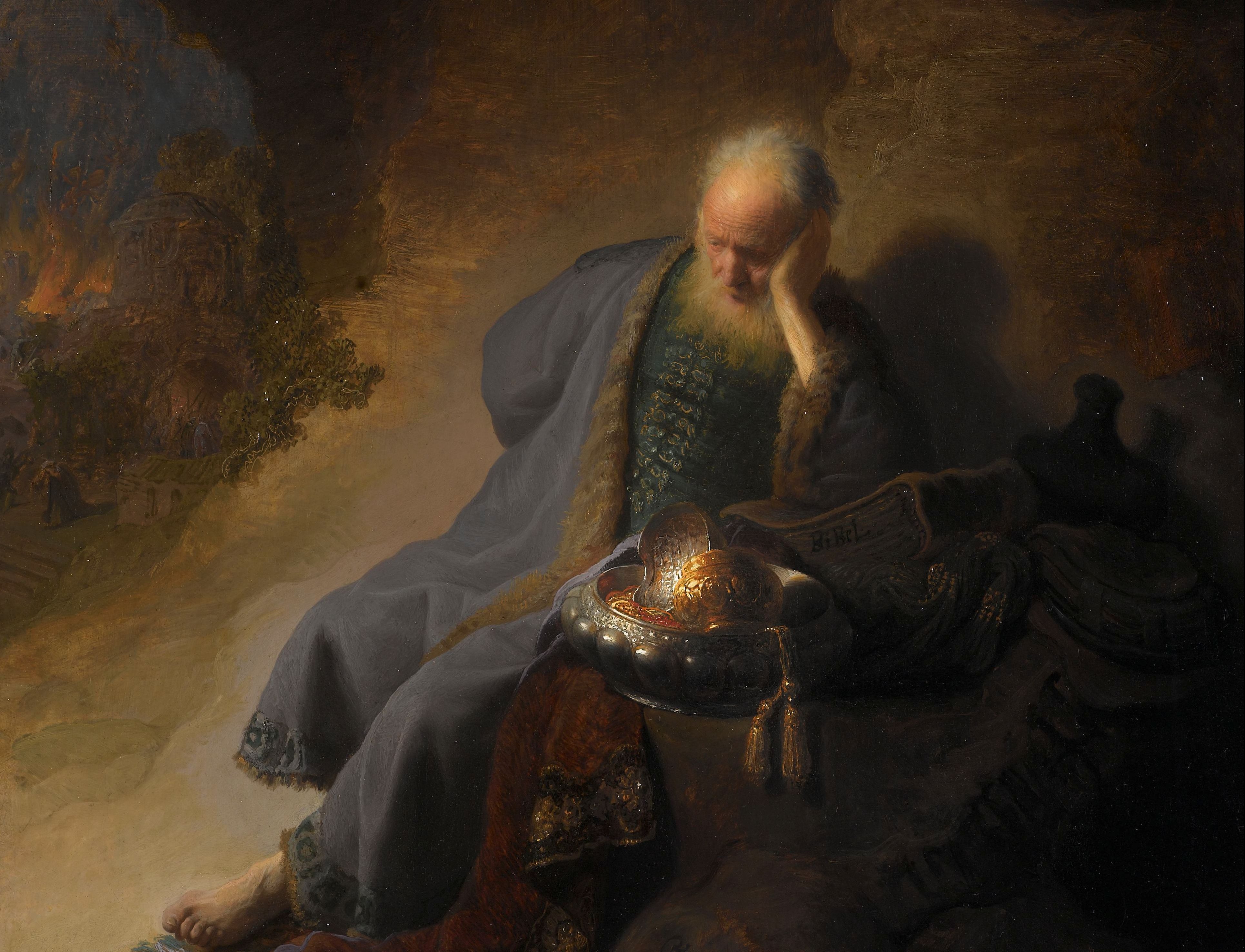 Jeremiah Lamenting the Destruction of Jerusalem by Rembrandt