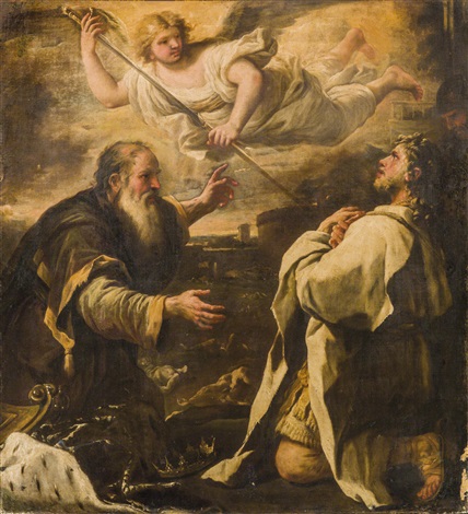 Gad prophesies to King David by Luca Giordano